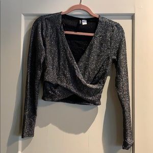 H&M Metallic Crop Top